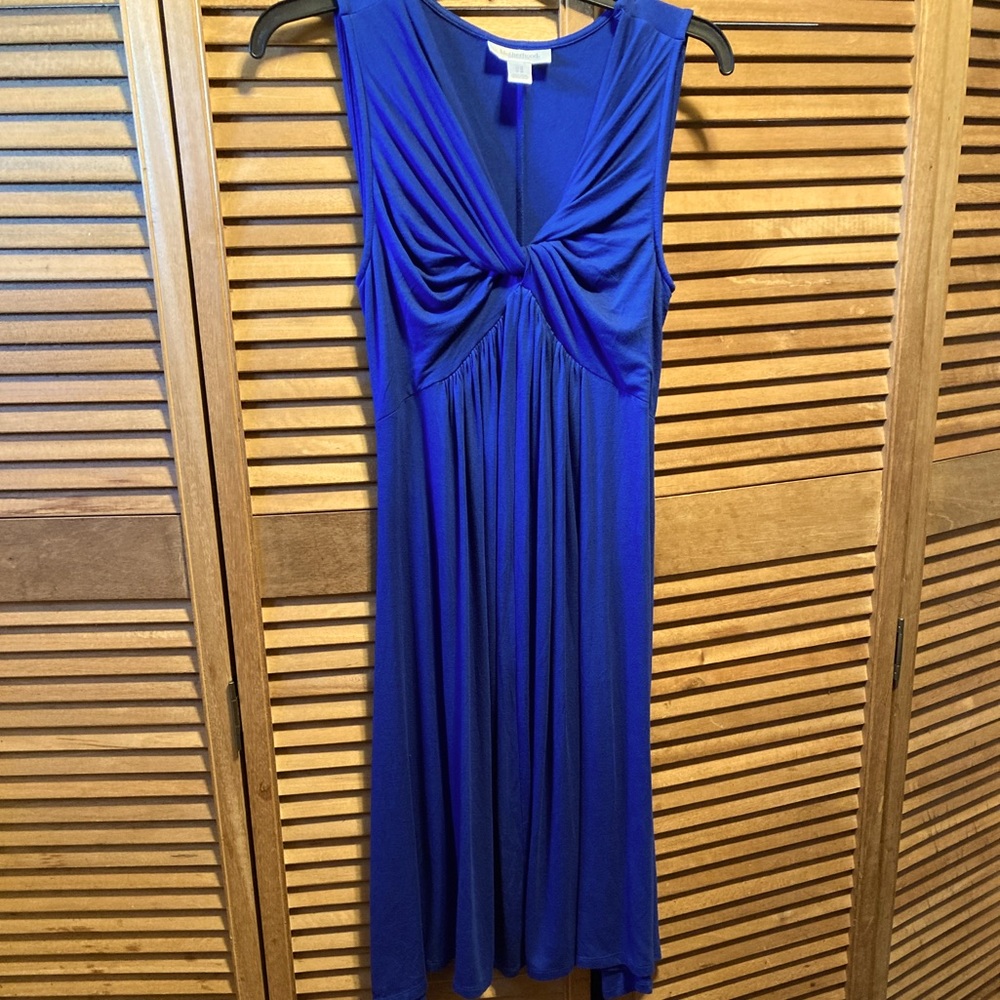 Motherhood Royal Blue V-Neckline Maternity Dress